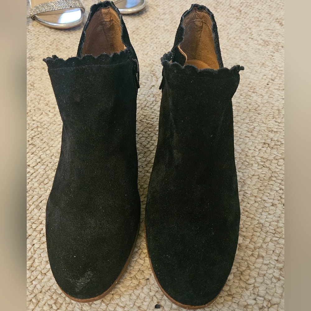 Jack Rogers Black Suede Ankle Boots
